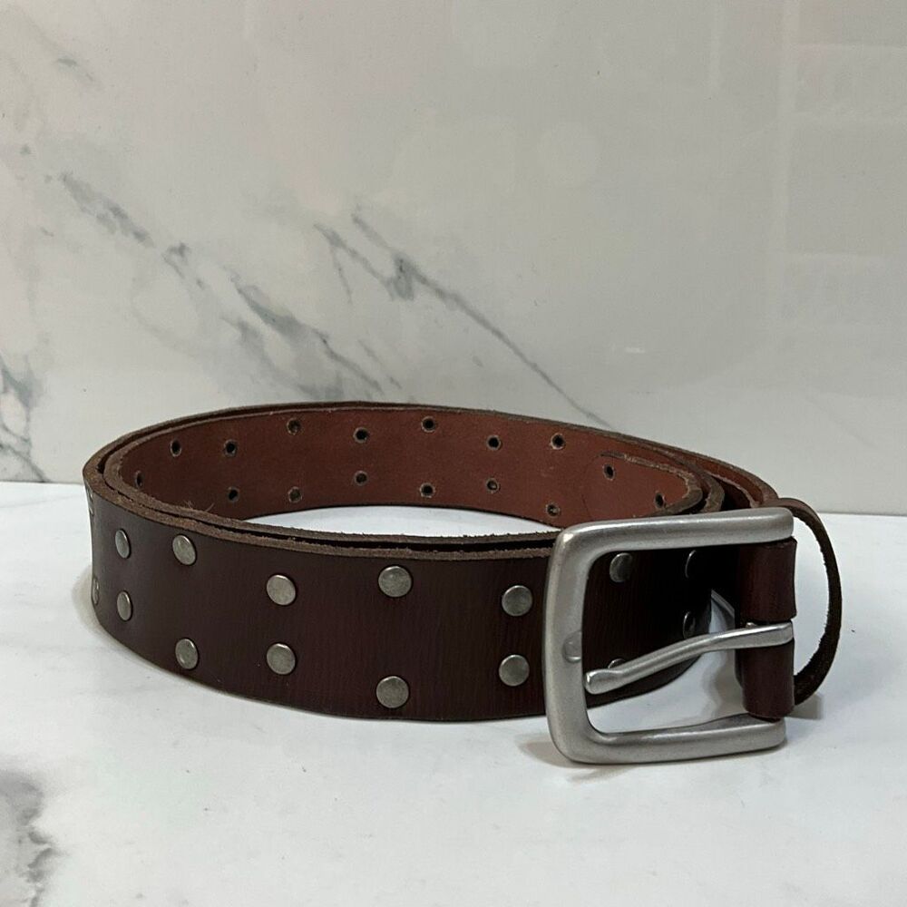 LUCKY BRAND Brown Leather Studded Belt